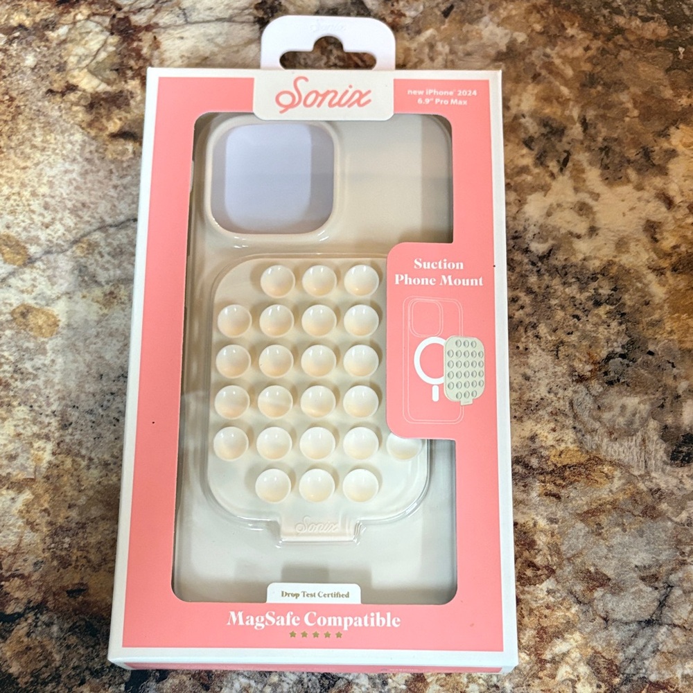 Sonix Pink Suction Phone Mount for iPhone 2024 6.9” pro max